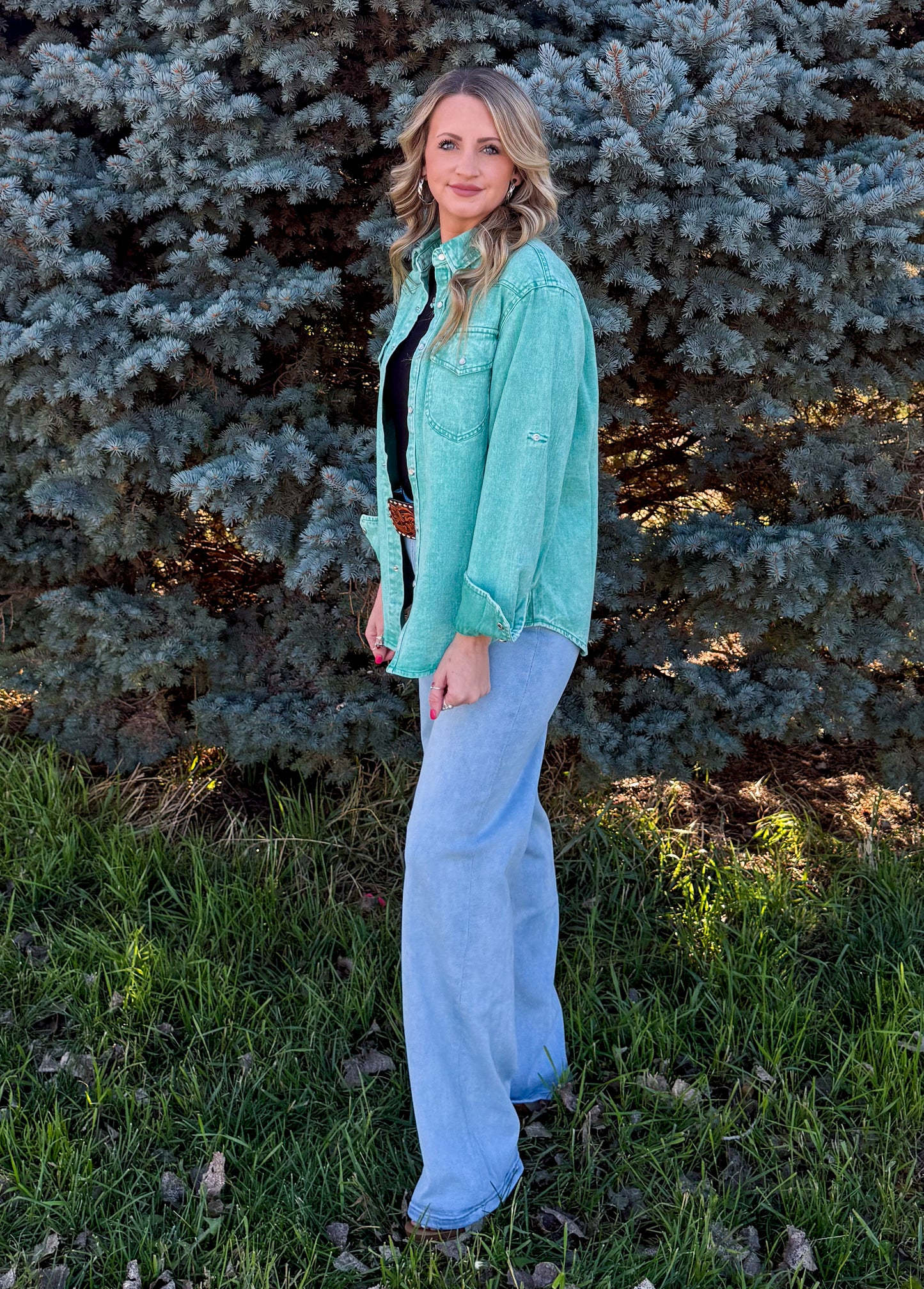 Denim Darlin' Long Sleeve *Jade