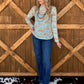 Turquoise Desert Burnout 3D Mesh Top