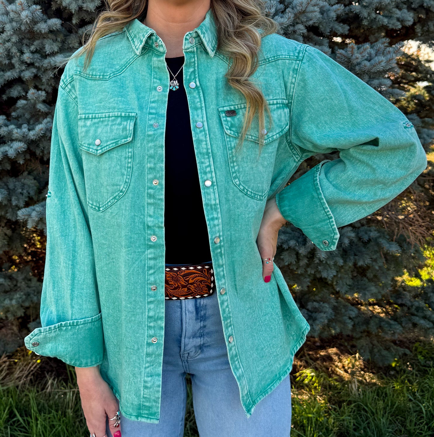 Denim Darlin' Long Sleeve *Jade
