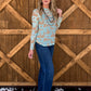 Turquoise Desert Burnout 3D Mesh Top