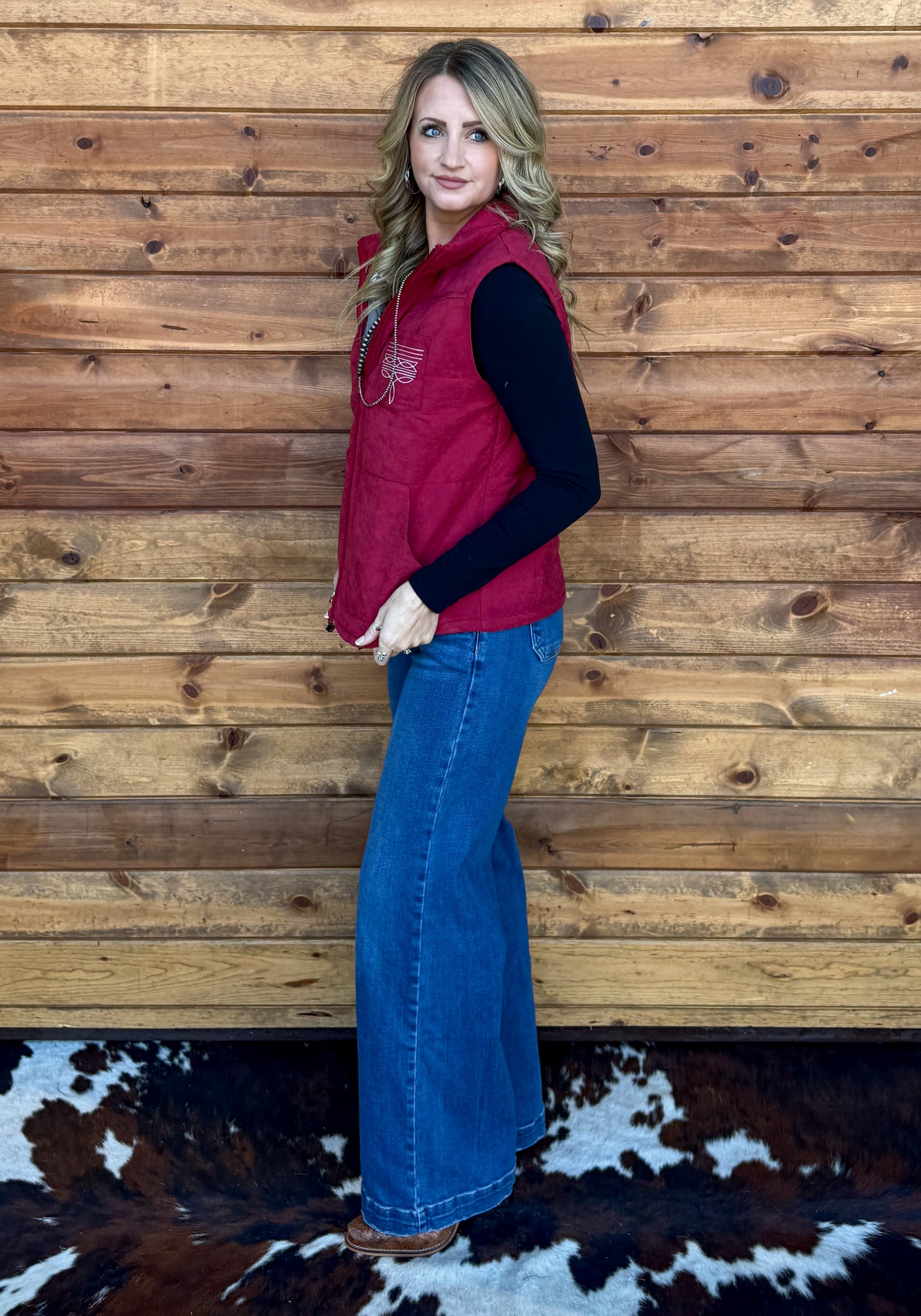 Boot Stitch Vest *Wine