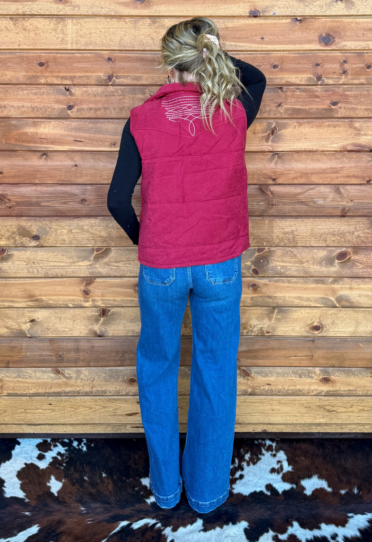 Boot Stitch Vest *Wine