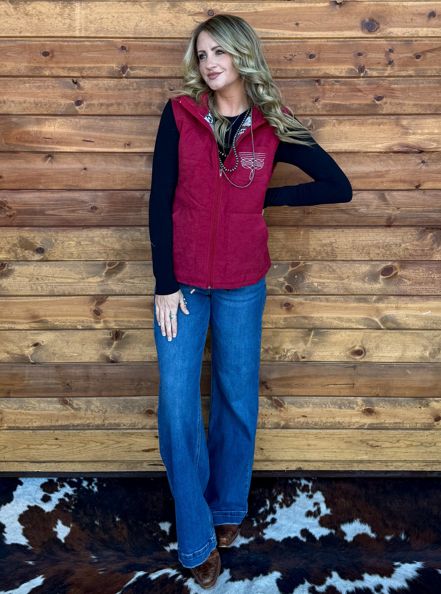 Boot Stitch Vest *Wine
