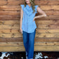 The Ruffled Cowgirl Blouse *Light Blue