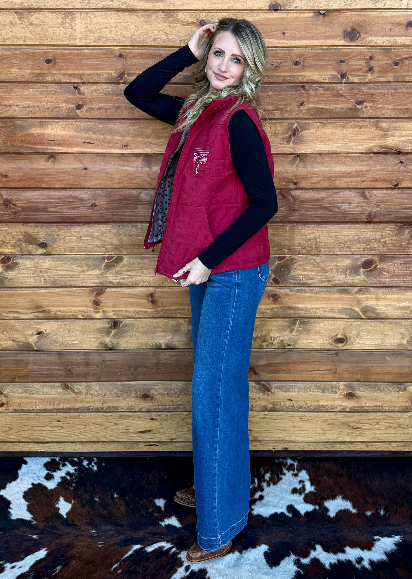 Boot Stitch Vest *Wine