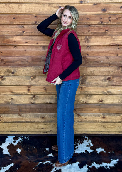 Boot Stitch Vest *Wine
