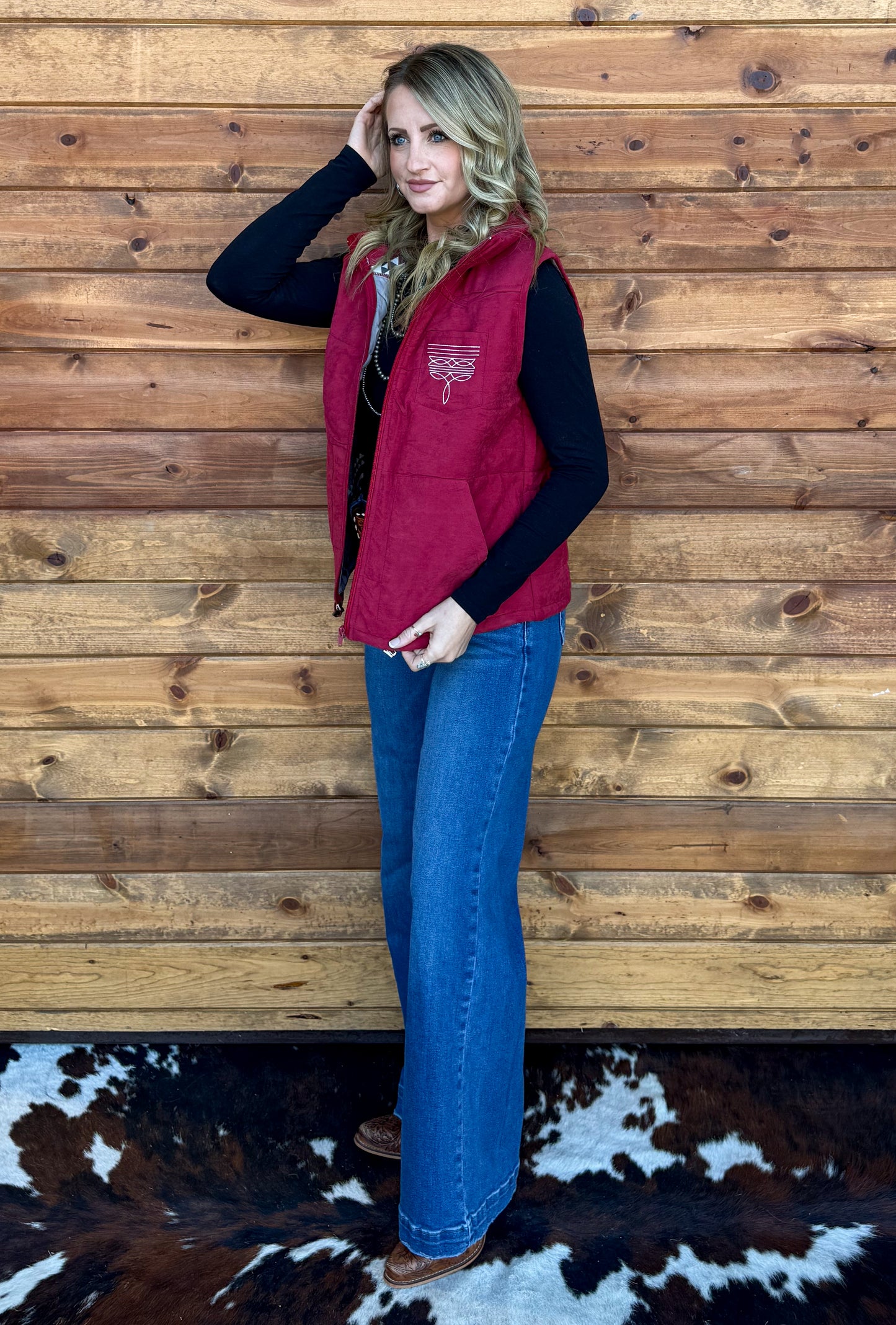 Boot Stitch Vest *Wine