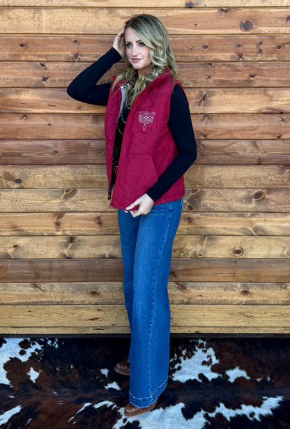 Boot Stitch Vest *Wine
