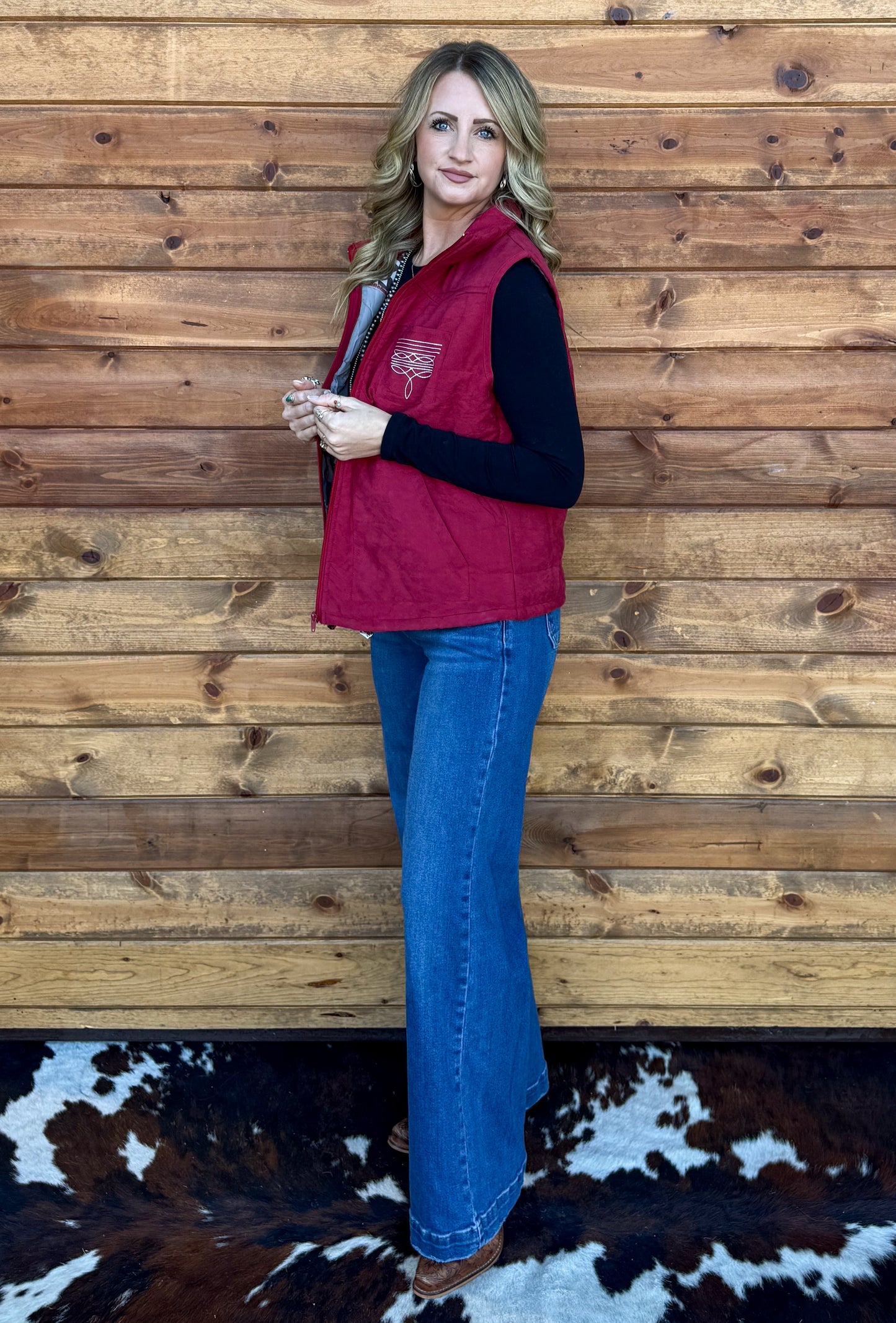 Boot Stitch Vest *Wine