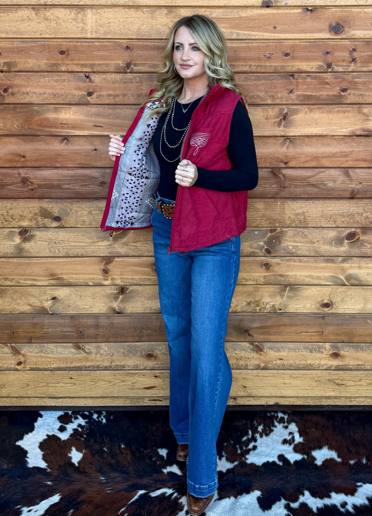 Boot Stitch Vest *Wine
