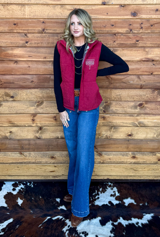 Boot Stitch Vest *Wine