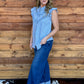 The Ruffled Cowgirl Blouse *Light Blue