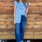 The Ruffled Cowgirl Blouse *Light Blue