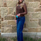 Lariat Lace Mesh Top *Chocolate