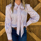 Miranda Striped Blouse *Mauve