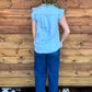 The Ruffled Cowgirl Blouse *Light Blue