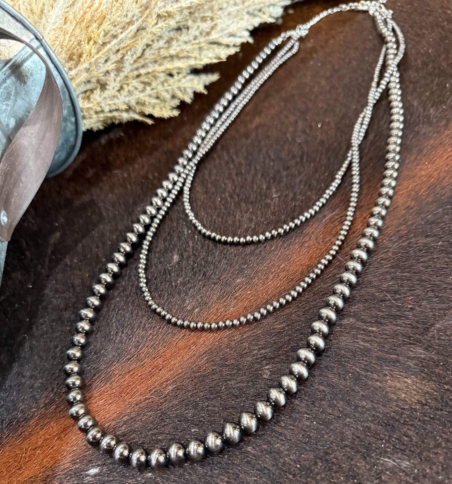 30” 3 Strand Navajo Pearl Necklace
