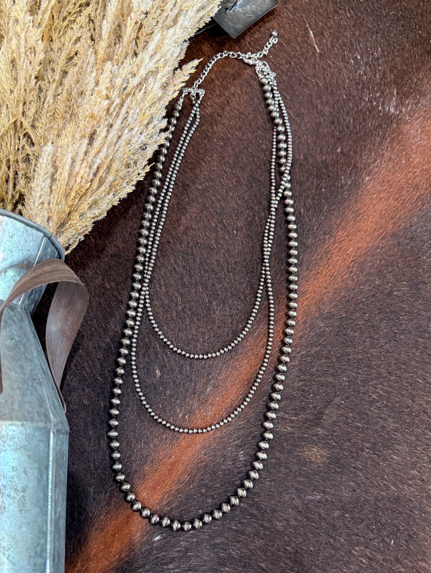 30” 3 Strand Navajo Pearl Necklace