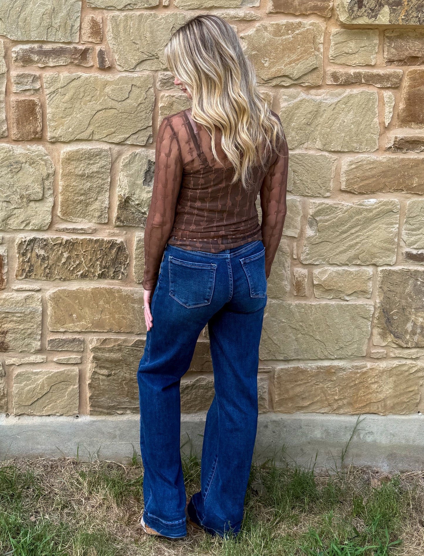 Lariat Lace Mesh Top *Chocolate