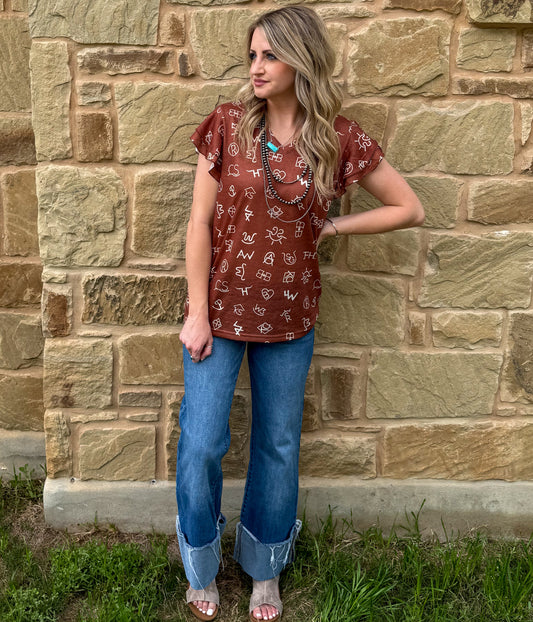 The Branded Top * Brown
