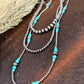 36” 3 Strand Navajo Pearl & Turquoise Necklace