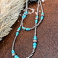 22” 2 Strand Navajo & Turquoise Necklace