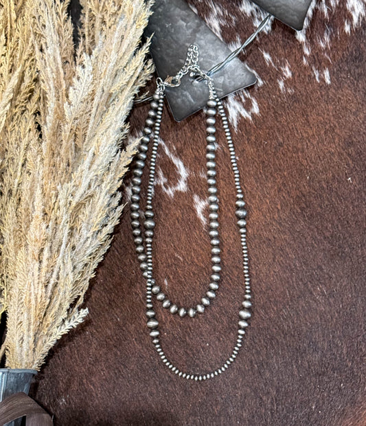 22” 2 Strand Navajo Pearl Necklace