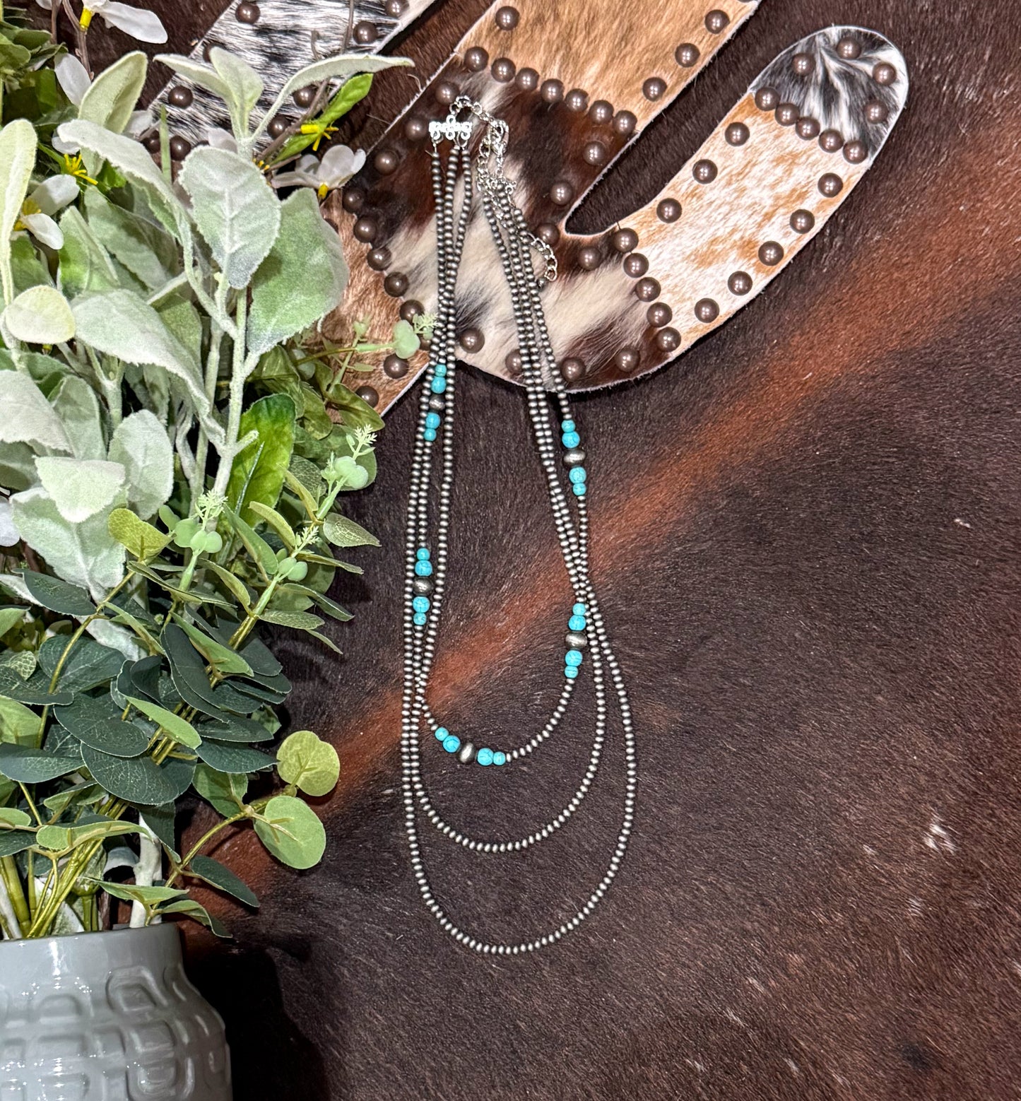 30” 3 Strand Navajo Pearl Necklace