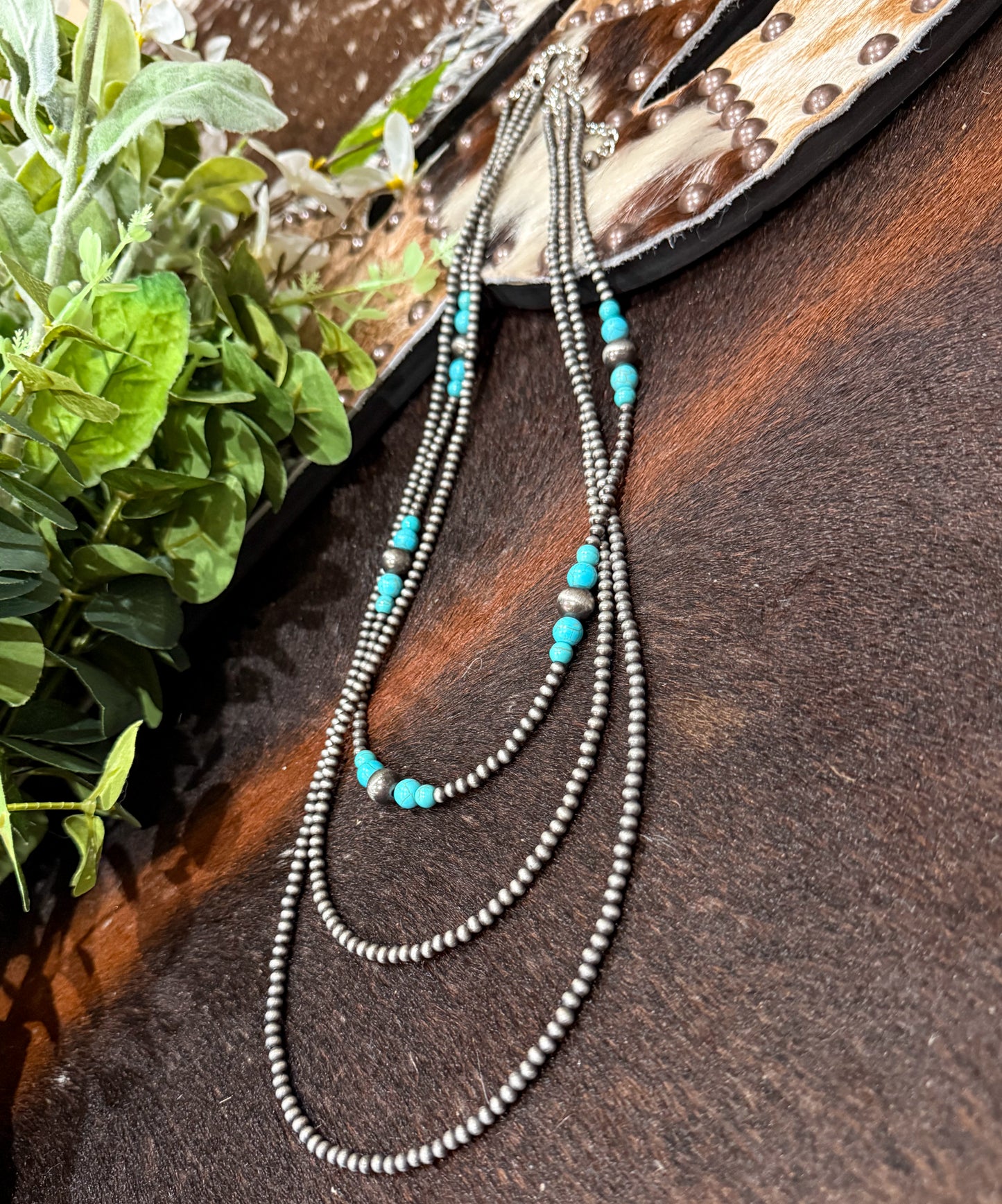 30” 3 Strand Navajo Pearl Necklace