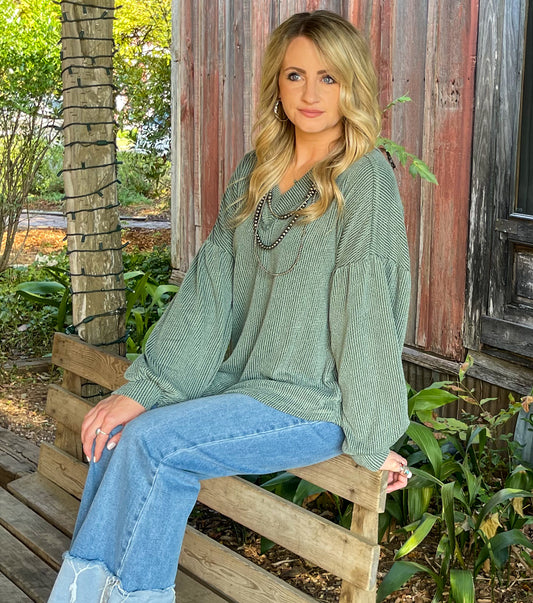 Casual Fall Long Sleeve *Moss