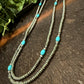 66” Silver Disc & Turquoise Necklace