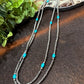 66” Silver Disc & Turquoise Necklace