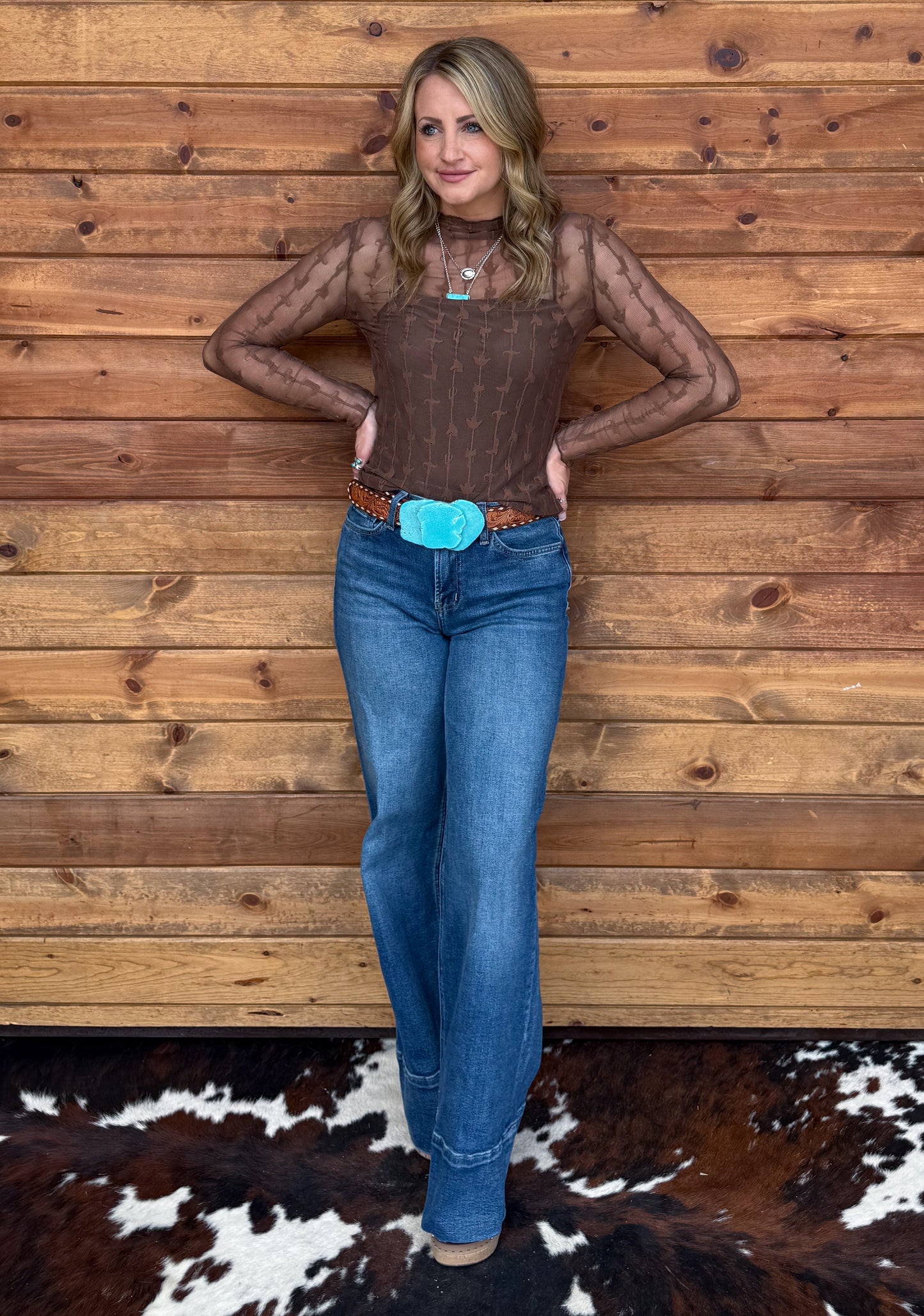 Lariat Lace Mesh Top *Chocolate
