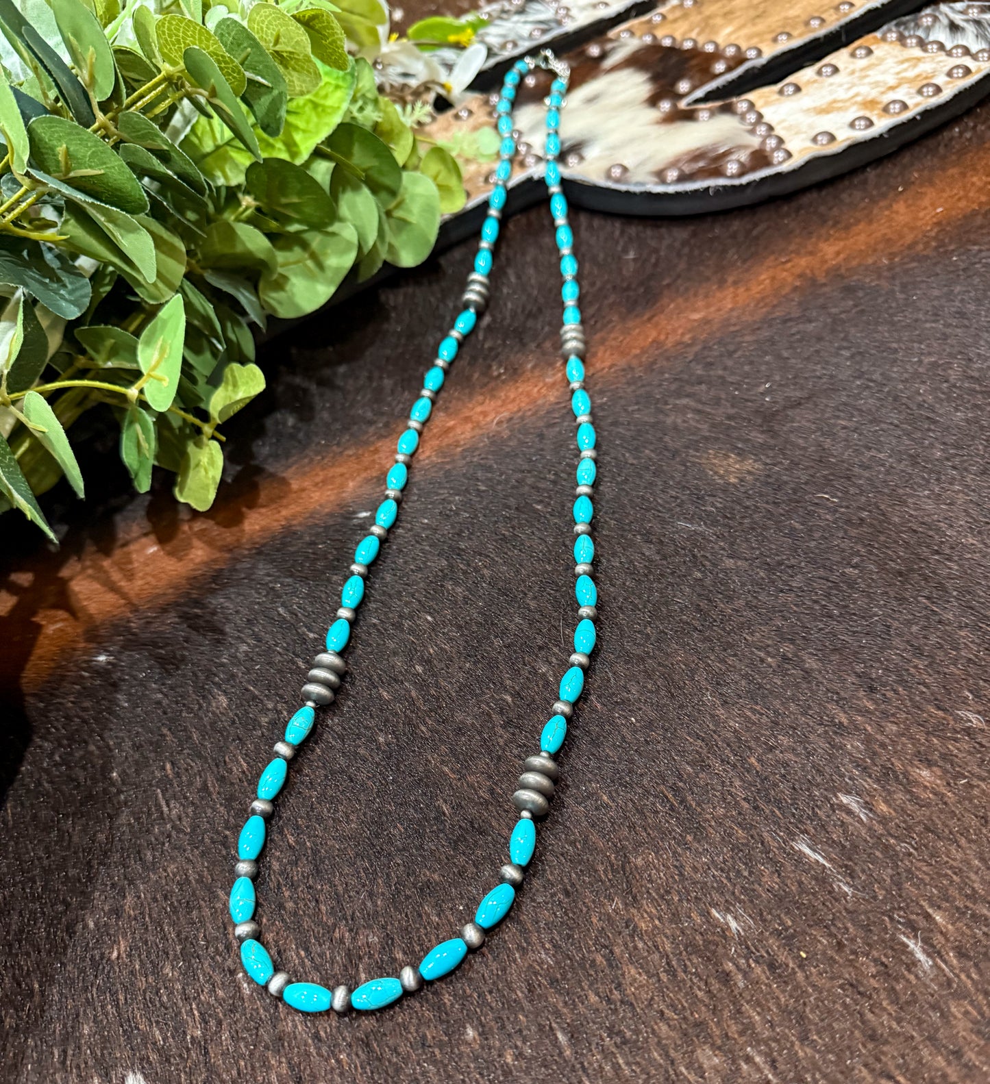 36” Turquoise & Navajo Pearls Necklace