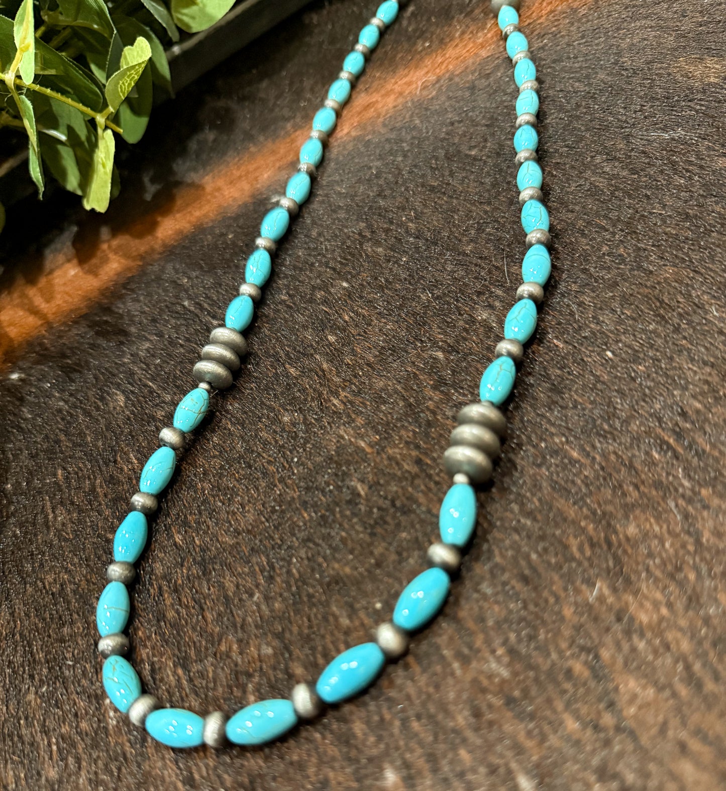 36” Turquoise & Navajo Pearls Necklace