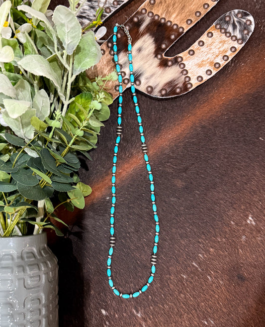 36” Turquoise & Navajo Pearls Necklace