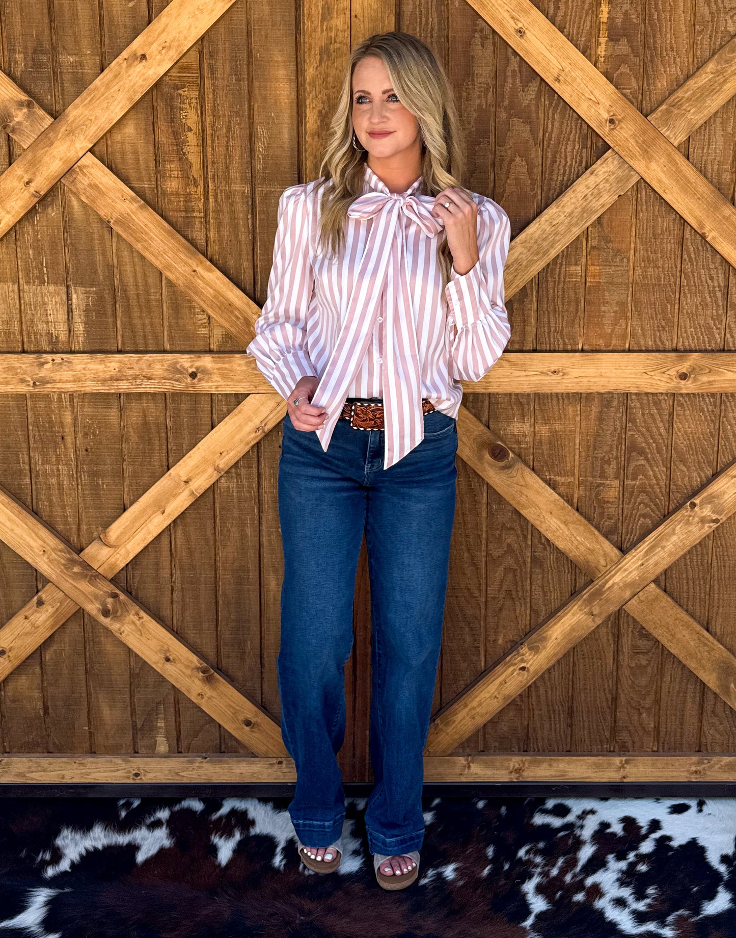 Miranda Striped Blouse *Mauve