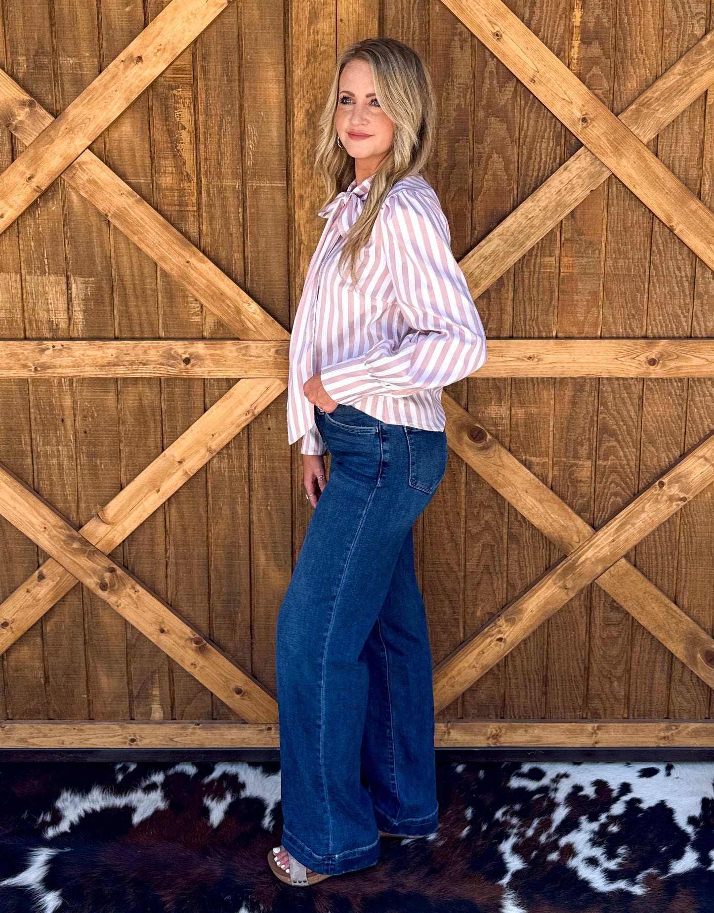 Miranda Striped Blouse *Mauve