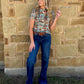 Floral Buckaroo Mesh Top