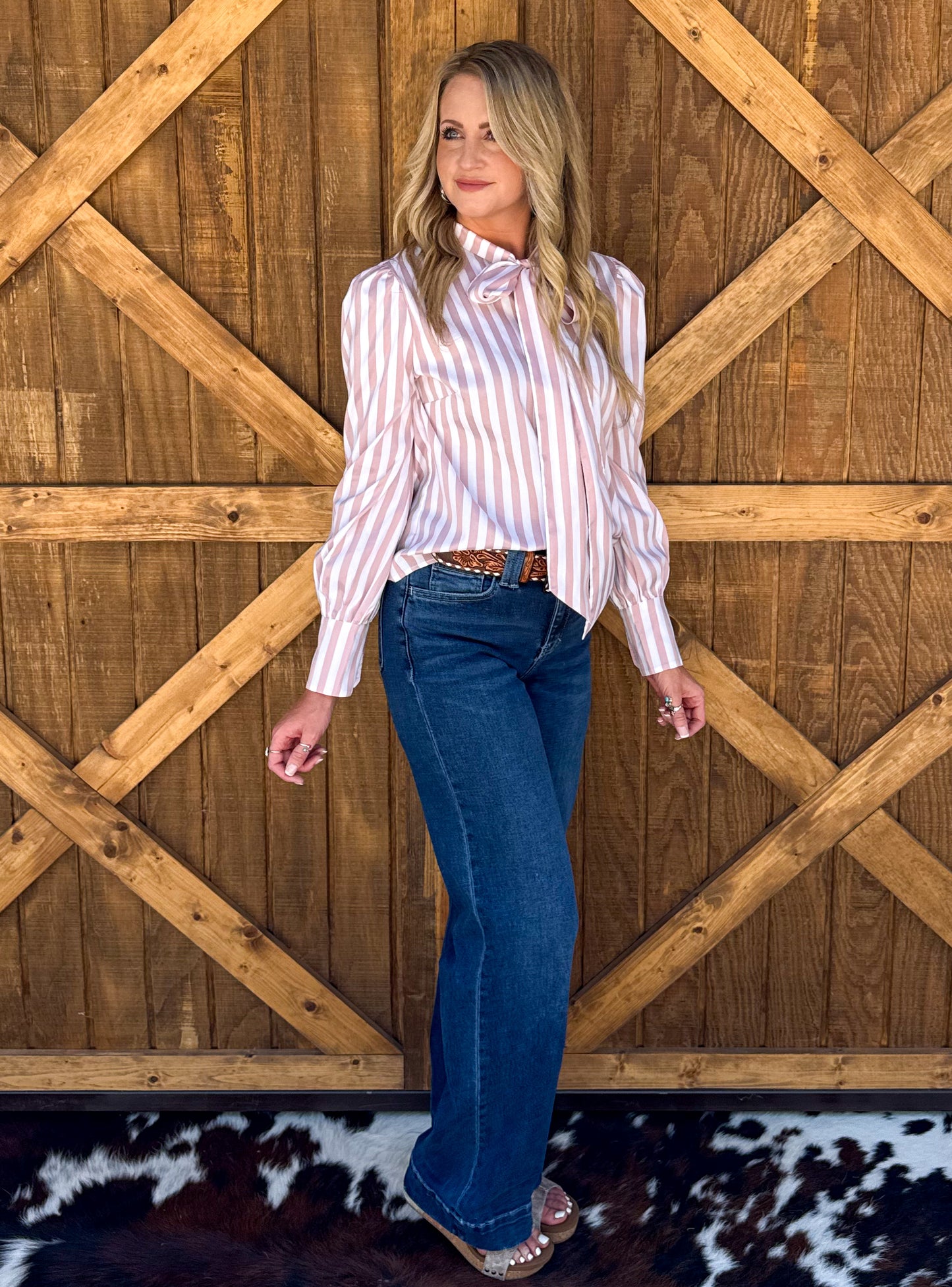 Miranda Striped Blouse *Mauve