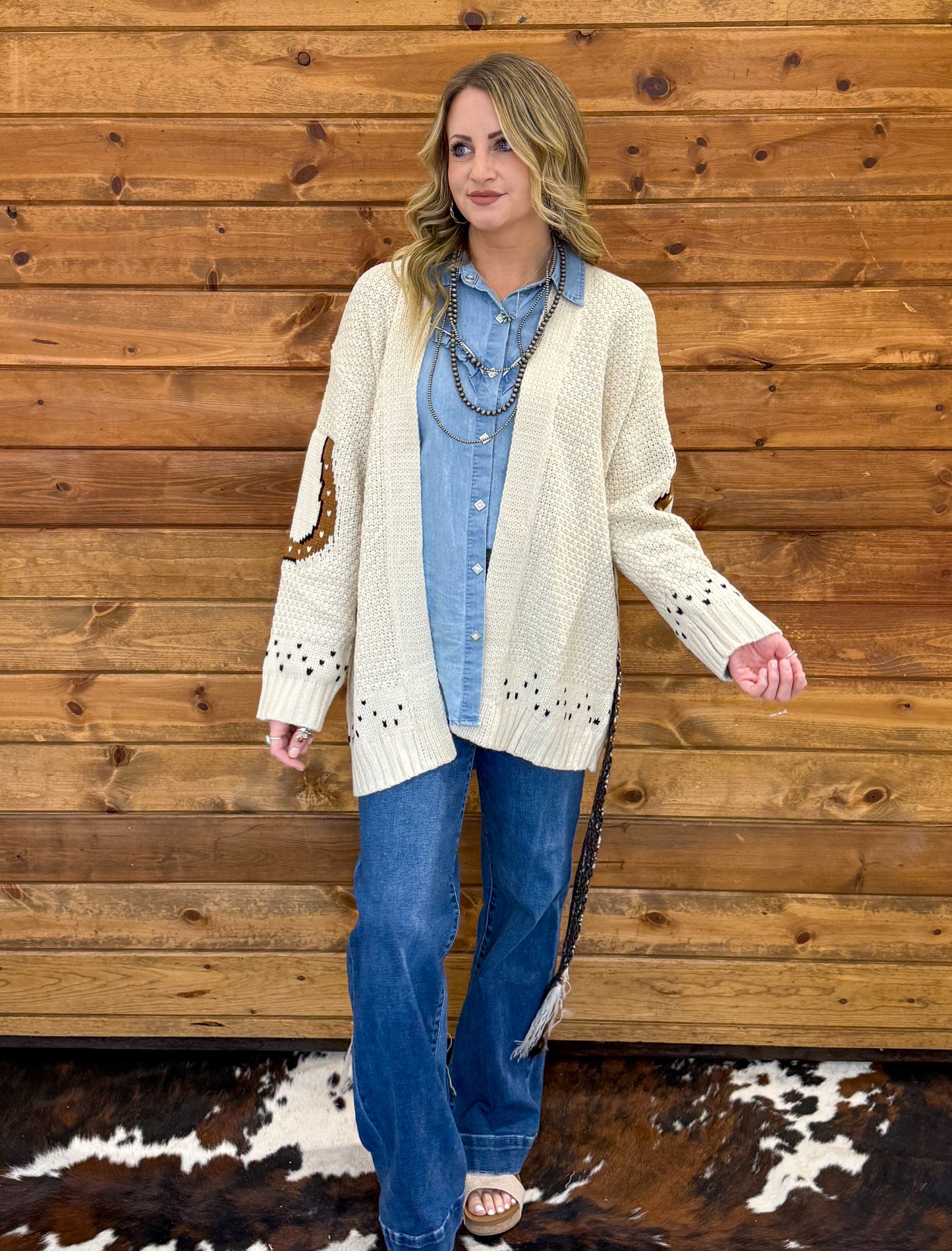 Almond Horse Knit Cardigan