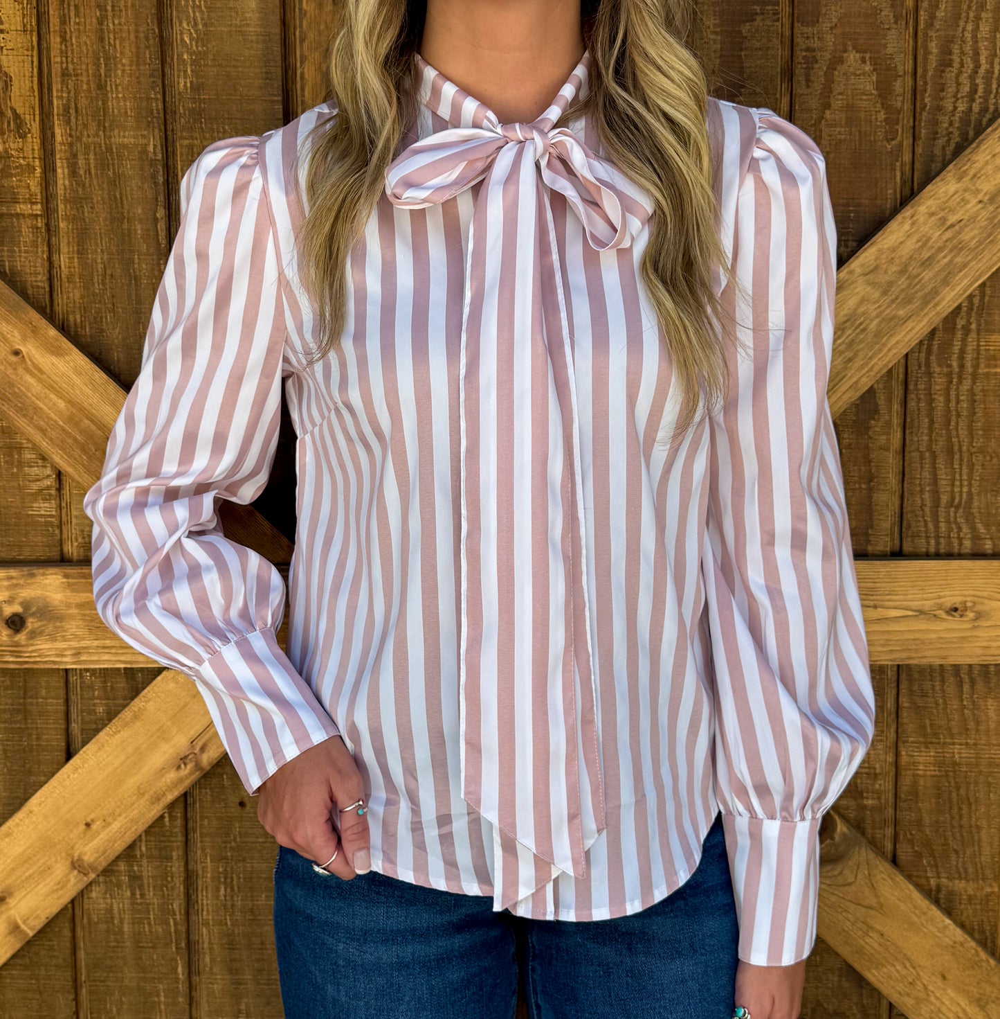 Miranda Striped Blouse *Mauve