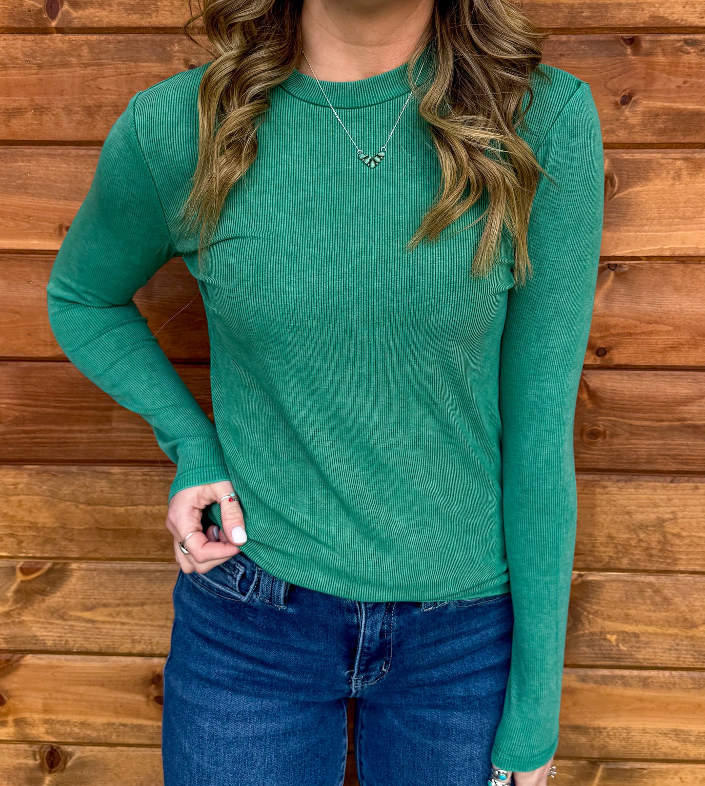 Green Acres Ribbed Long Sleeve