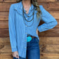 Rowdy Ruffles Denim Top *Light Wash