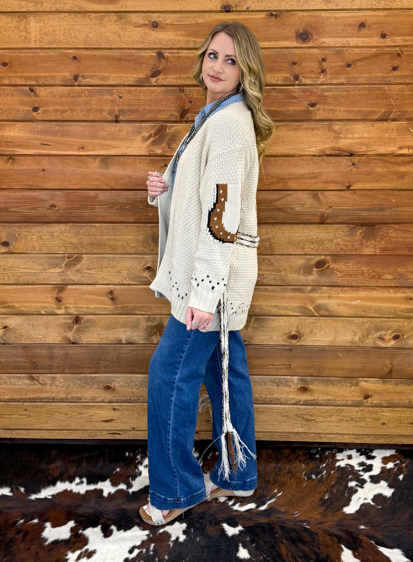 Almond Horse Knit Cardigan