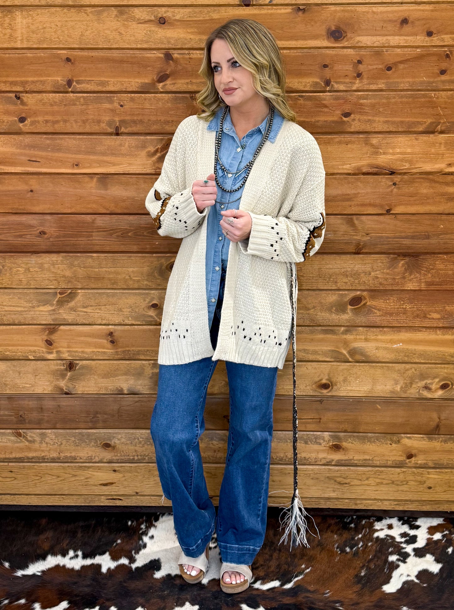 Almond Horse Knit Cardigan