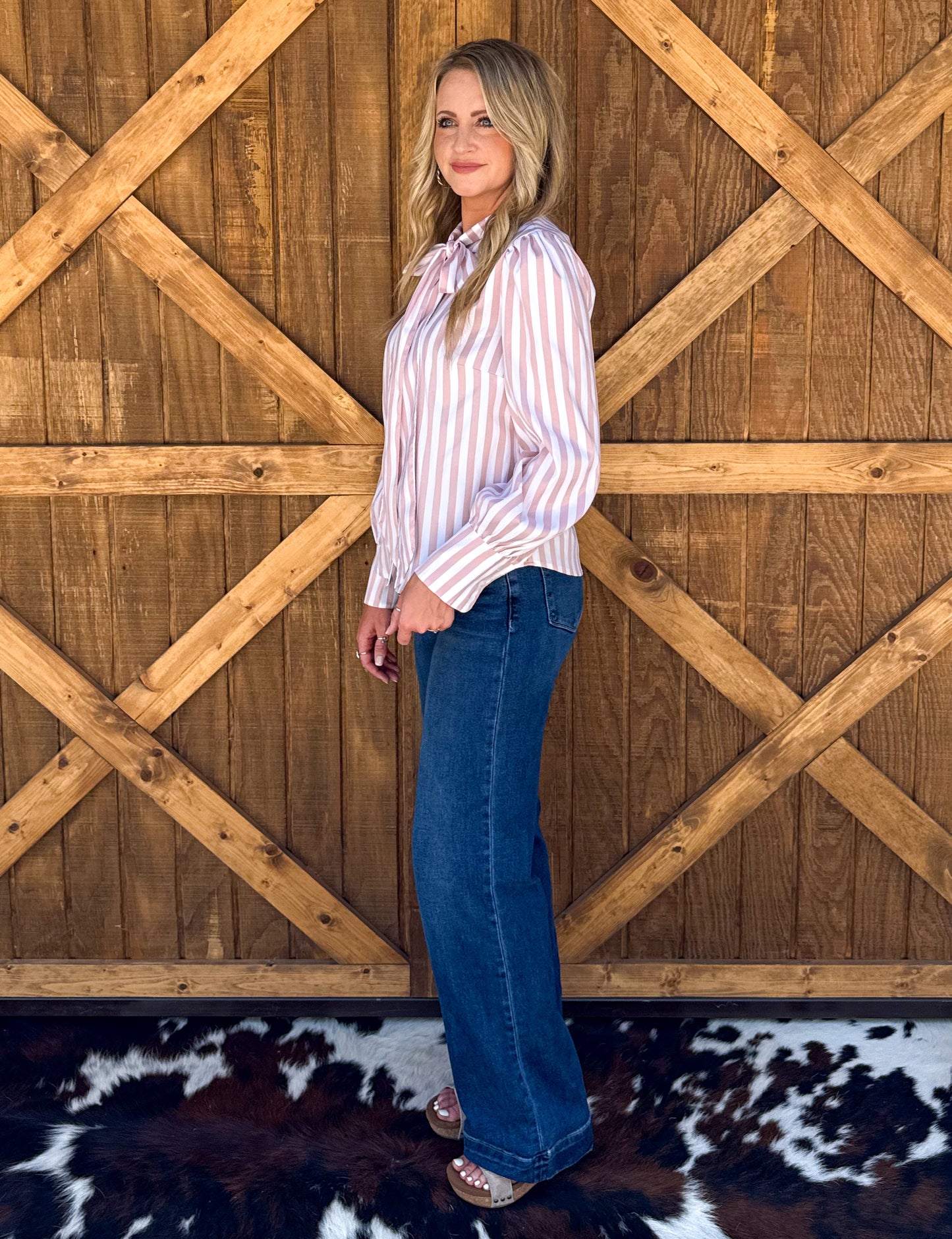 Miranda Striped Blouse *Mauve