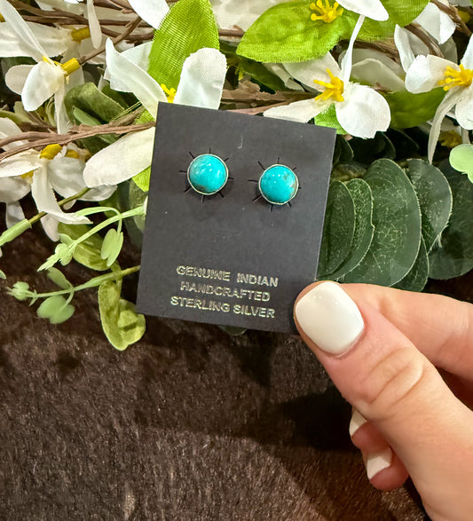 Round Turquoise Earrings