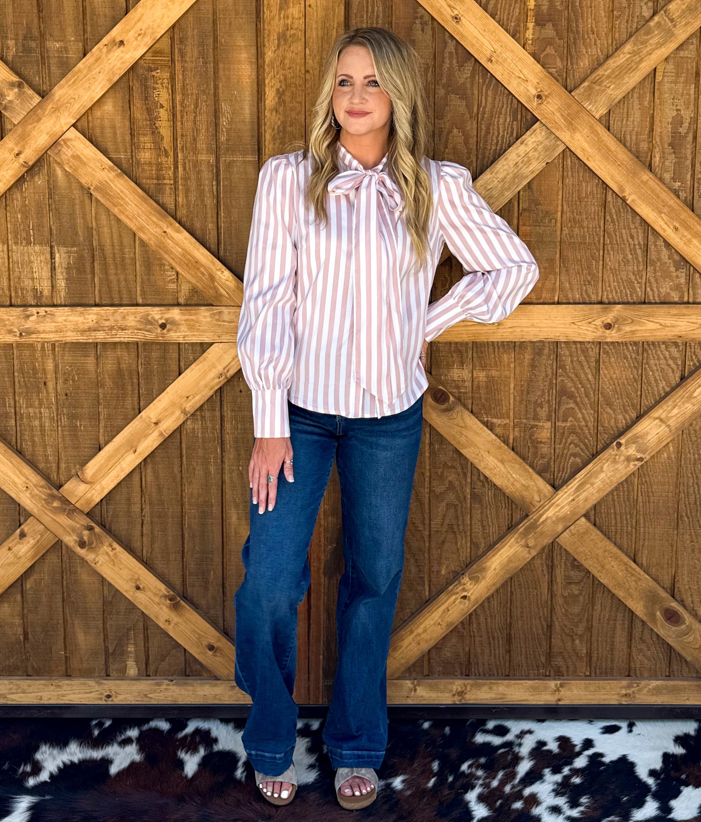 Miranda Striped Blouse *Mauve