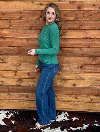 Green Acres Ribbed Long Sleeve